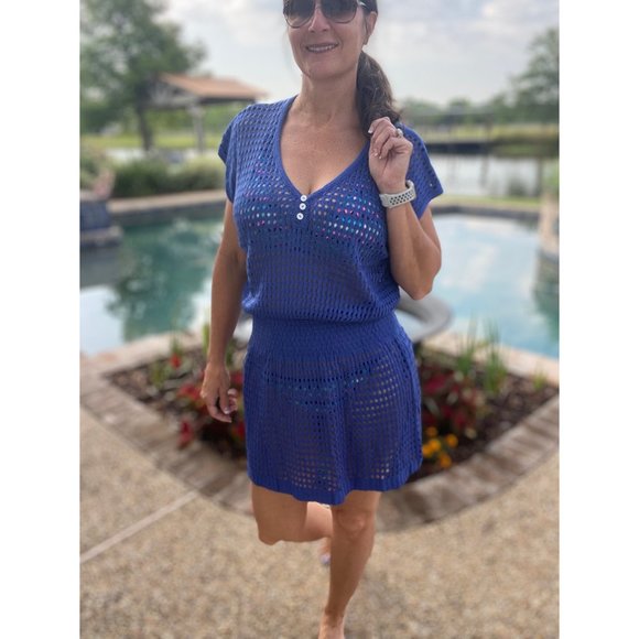 royal blue bathing suit cover up